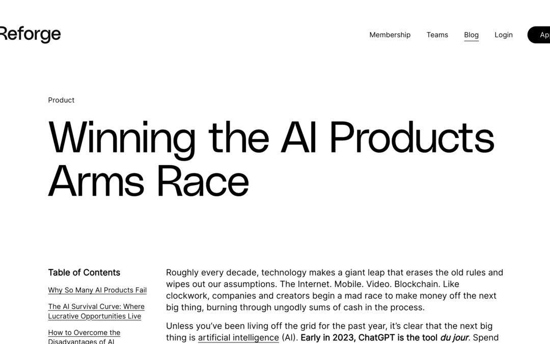 Winning the AI Products Arms Race